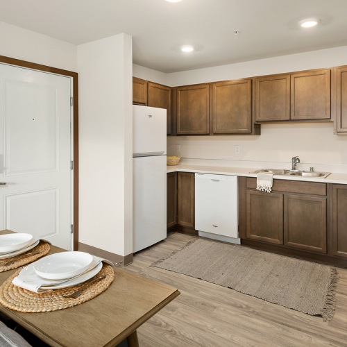 Kitchen open kitchen with with living room adjacent